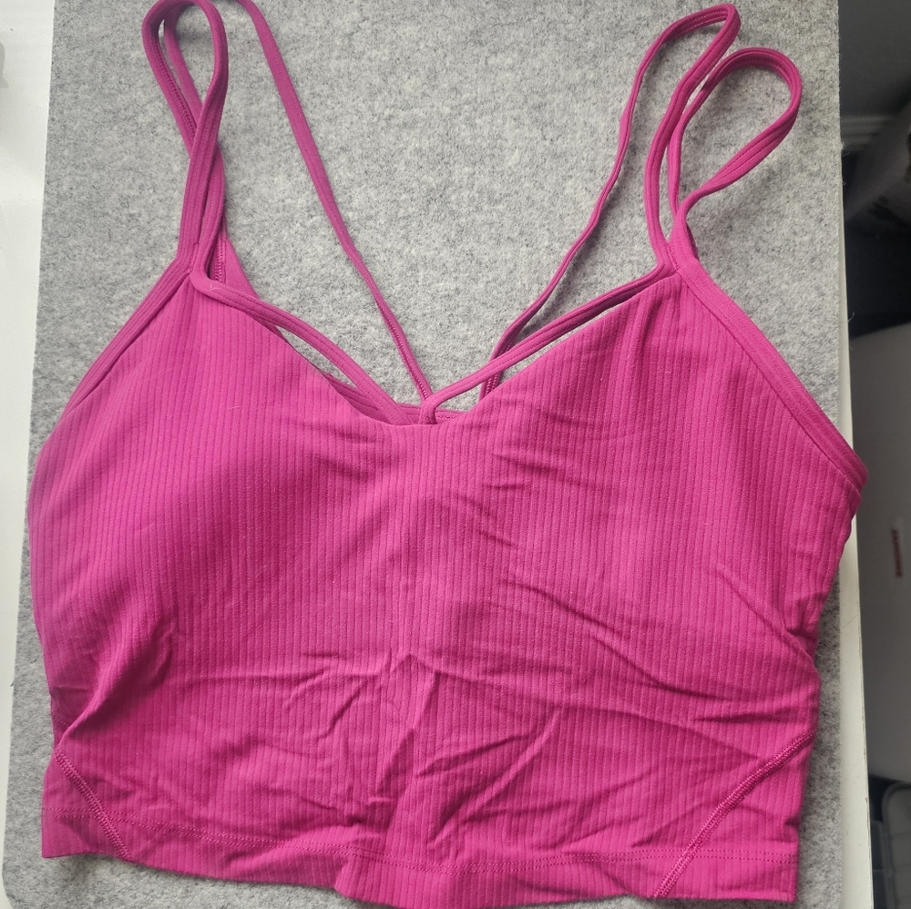 Lululemon Align Ribbed Cross Strappy Tank Size 6 Magenta Pink